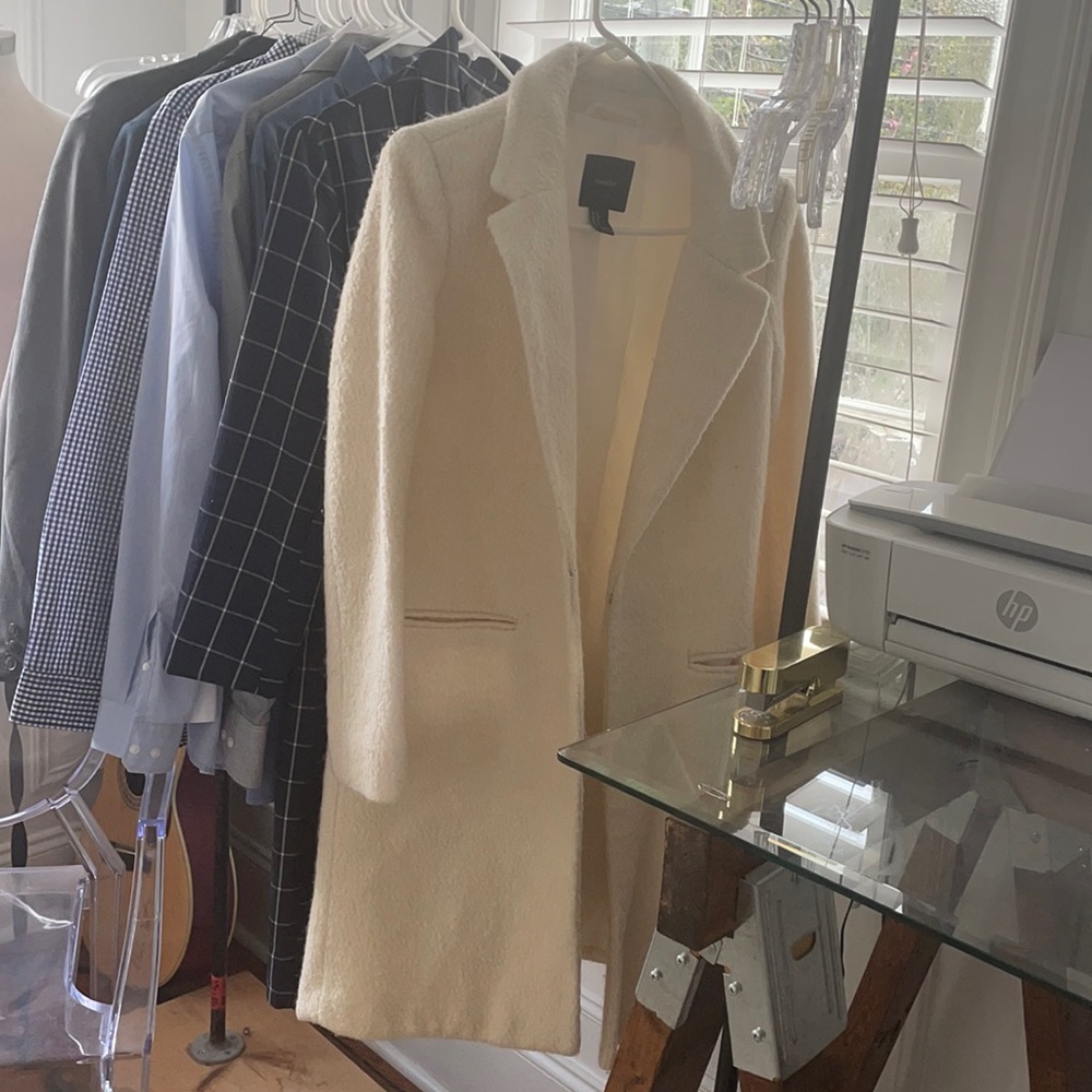 Forever 21 boucle coat cream small